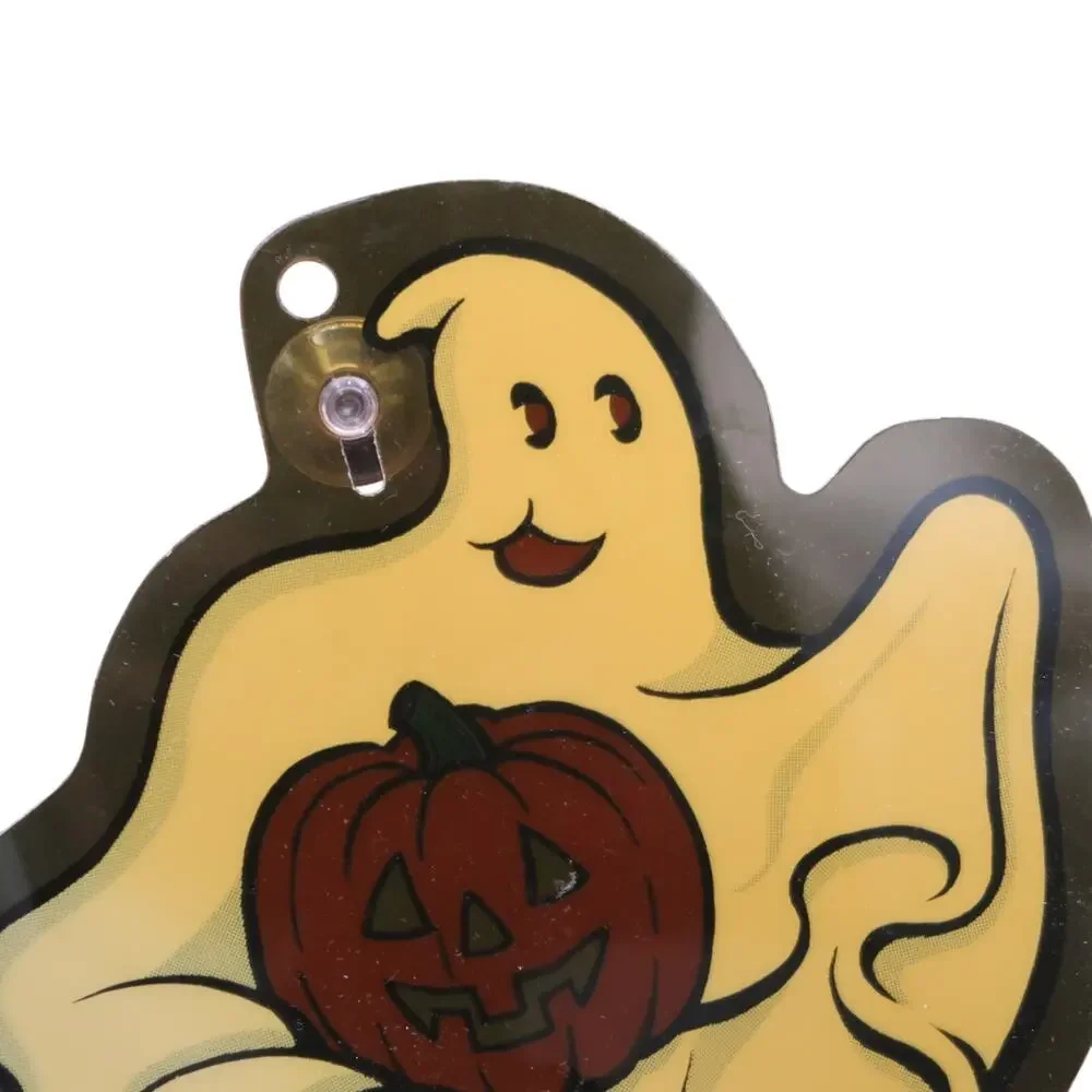 Prismatix Halloween Ghost & Jack o Lantern Window Decoration Vintage 1990